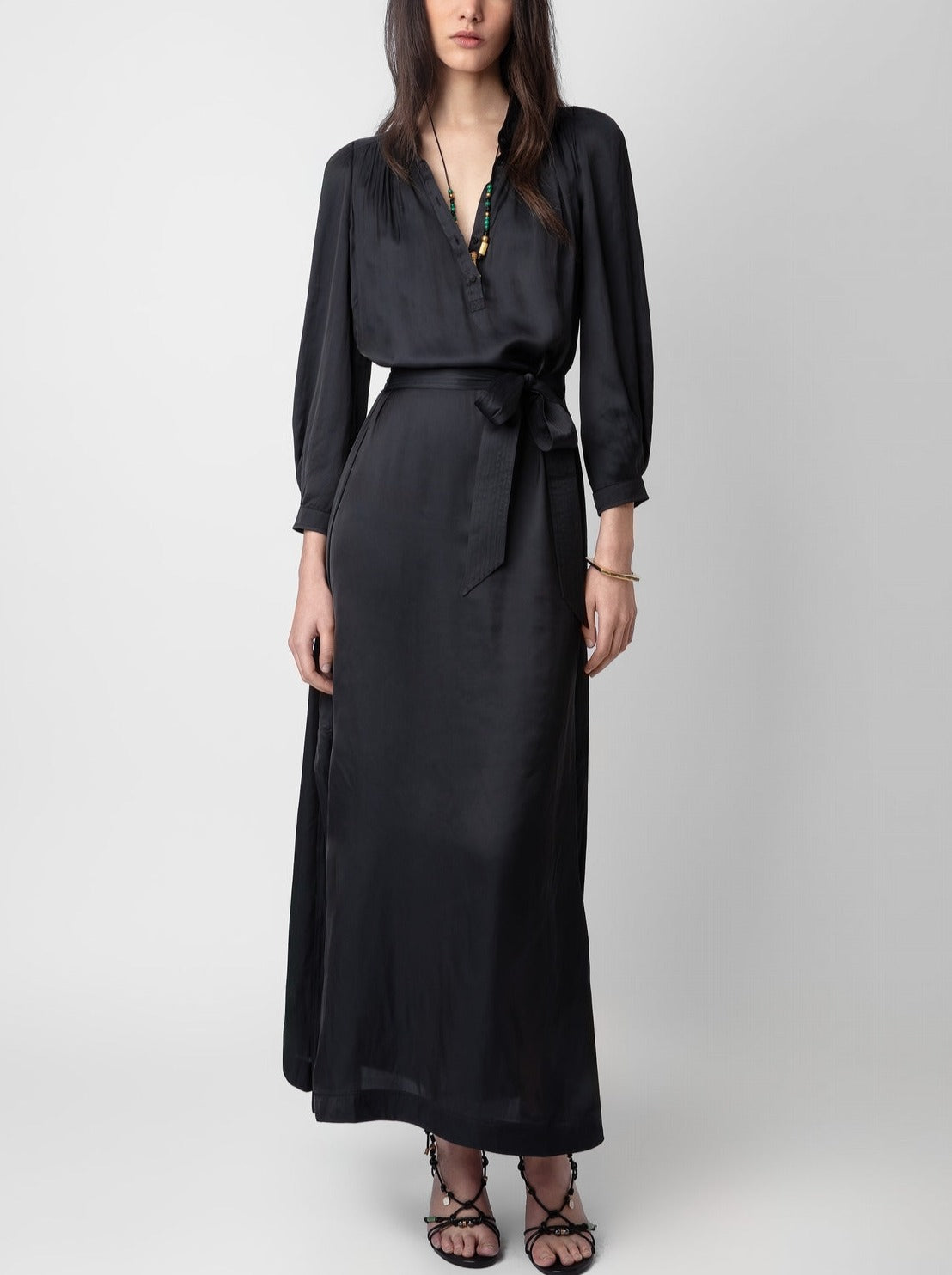 RITCHIL SATIN dress, black