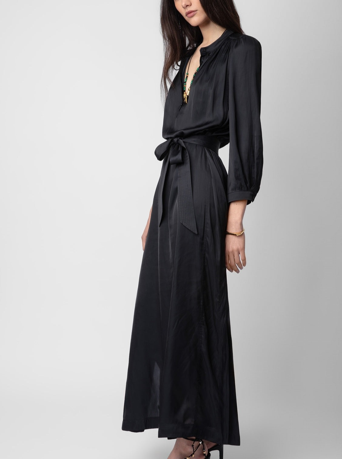 RITCHIL SATIN dress, black