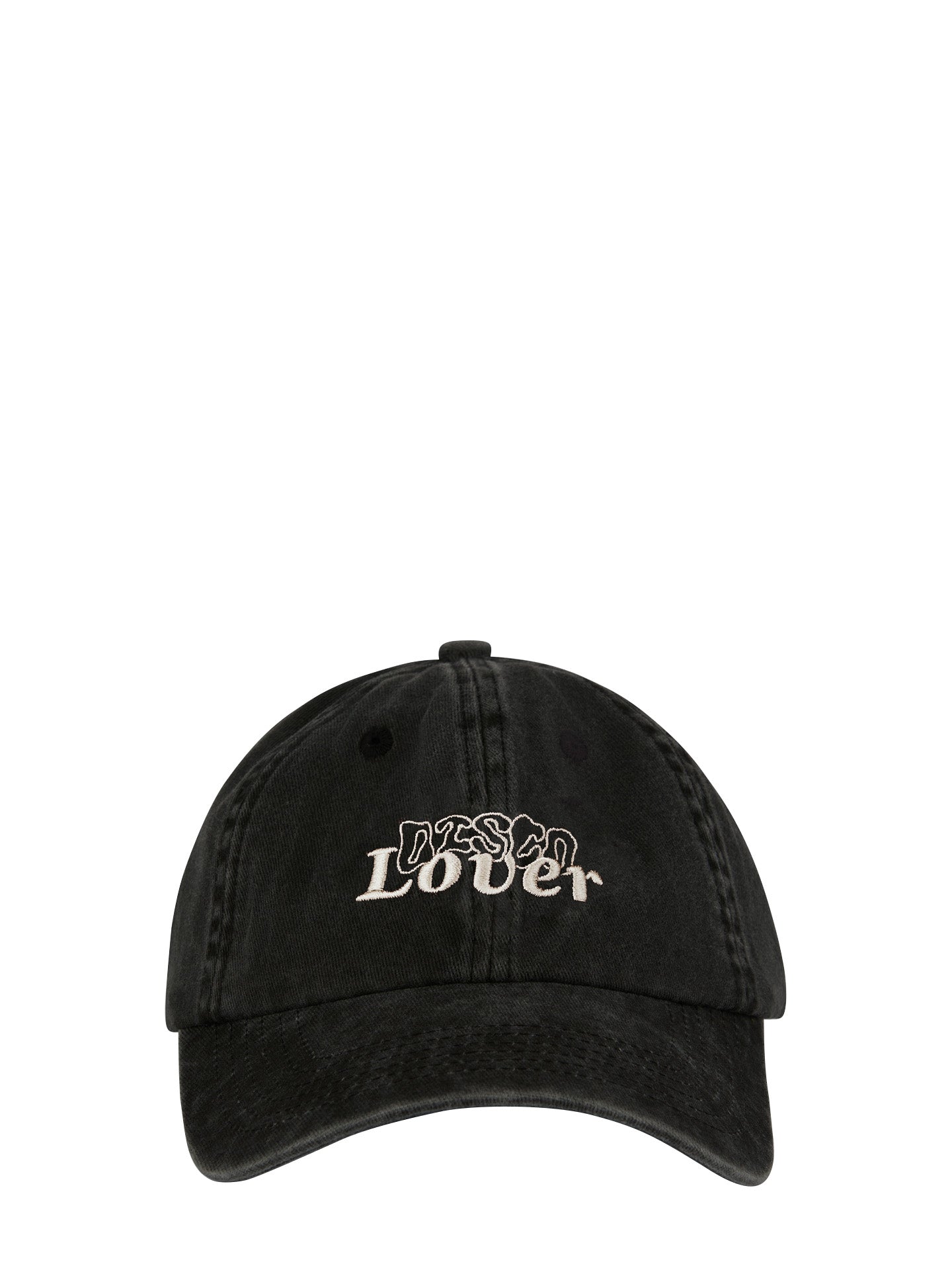 Dad cap Disco lover, distressed washed black