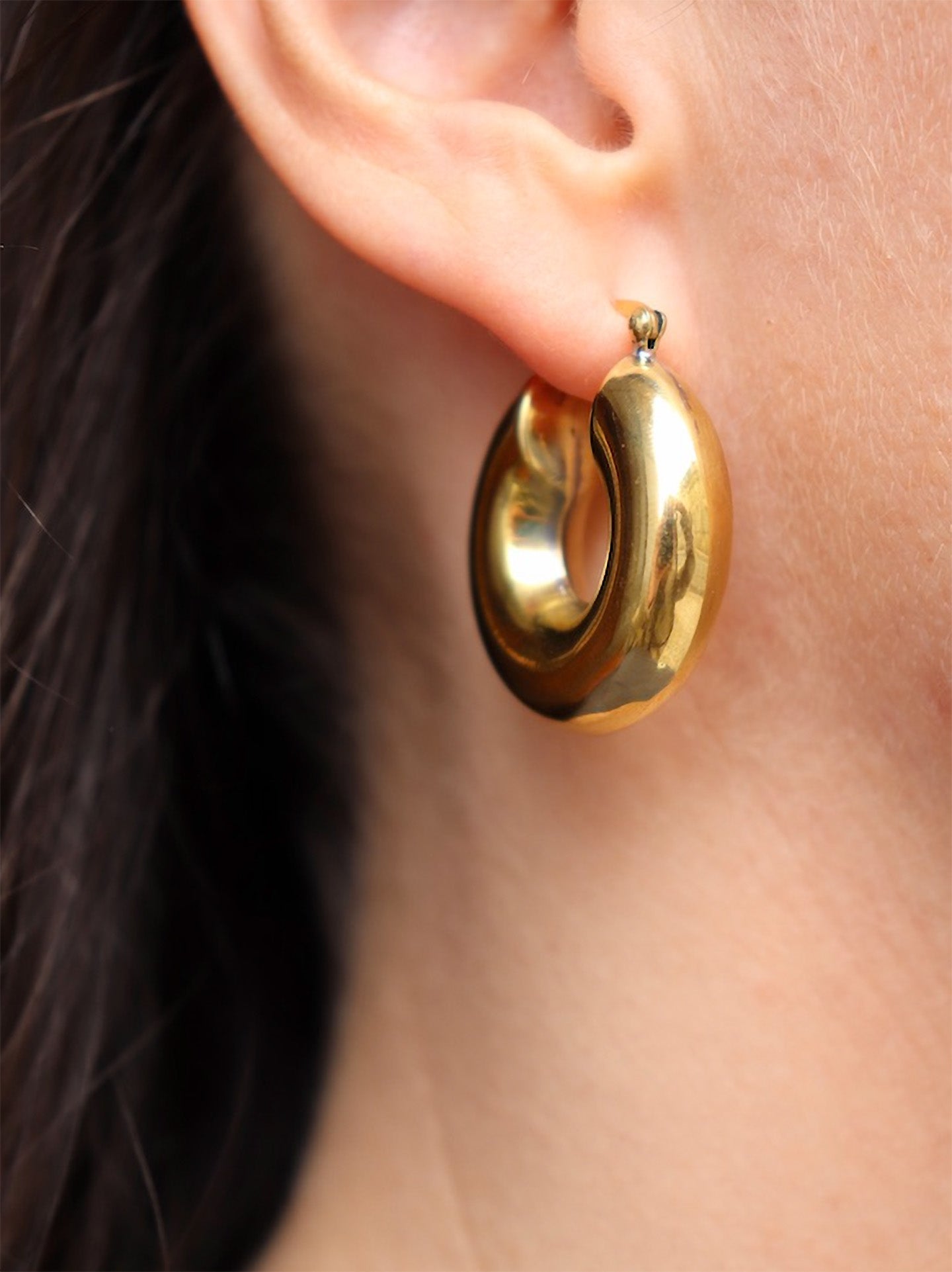 Mara chunky hoops, Goldplated