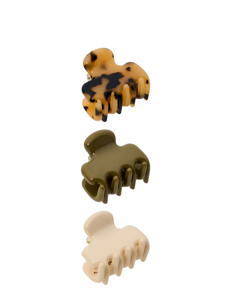 Sloane mini hair claw, 3 colours