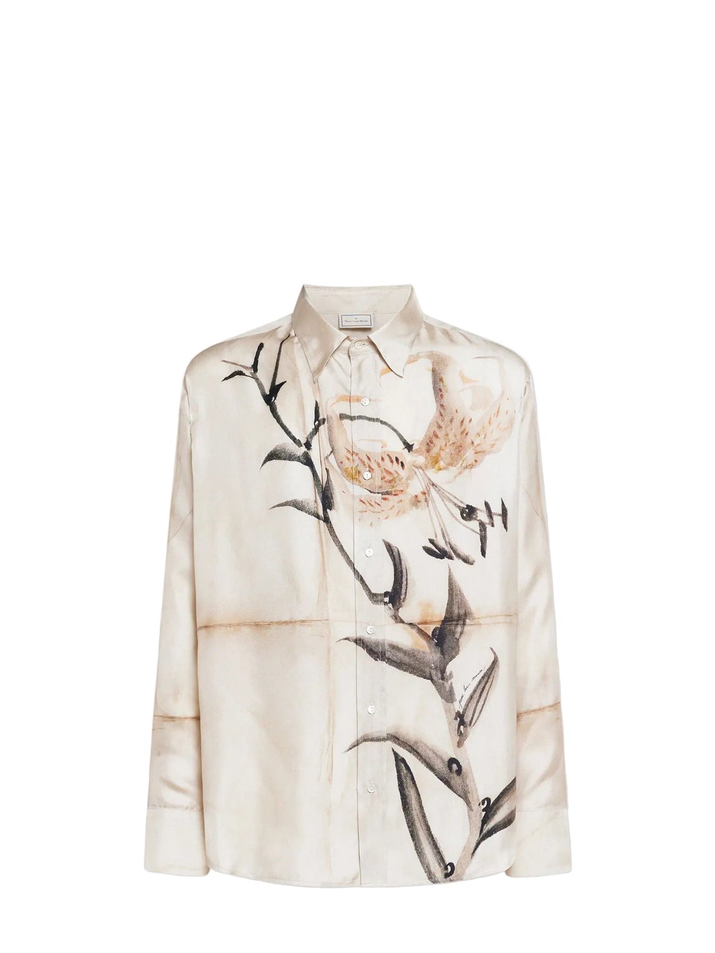 Aloe longsleeve shirt silk, bambu print