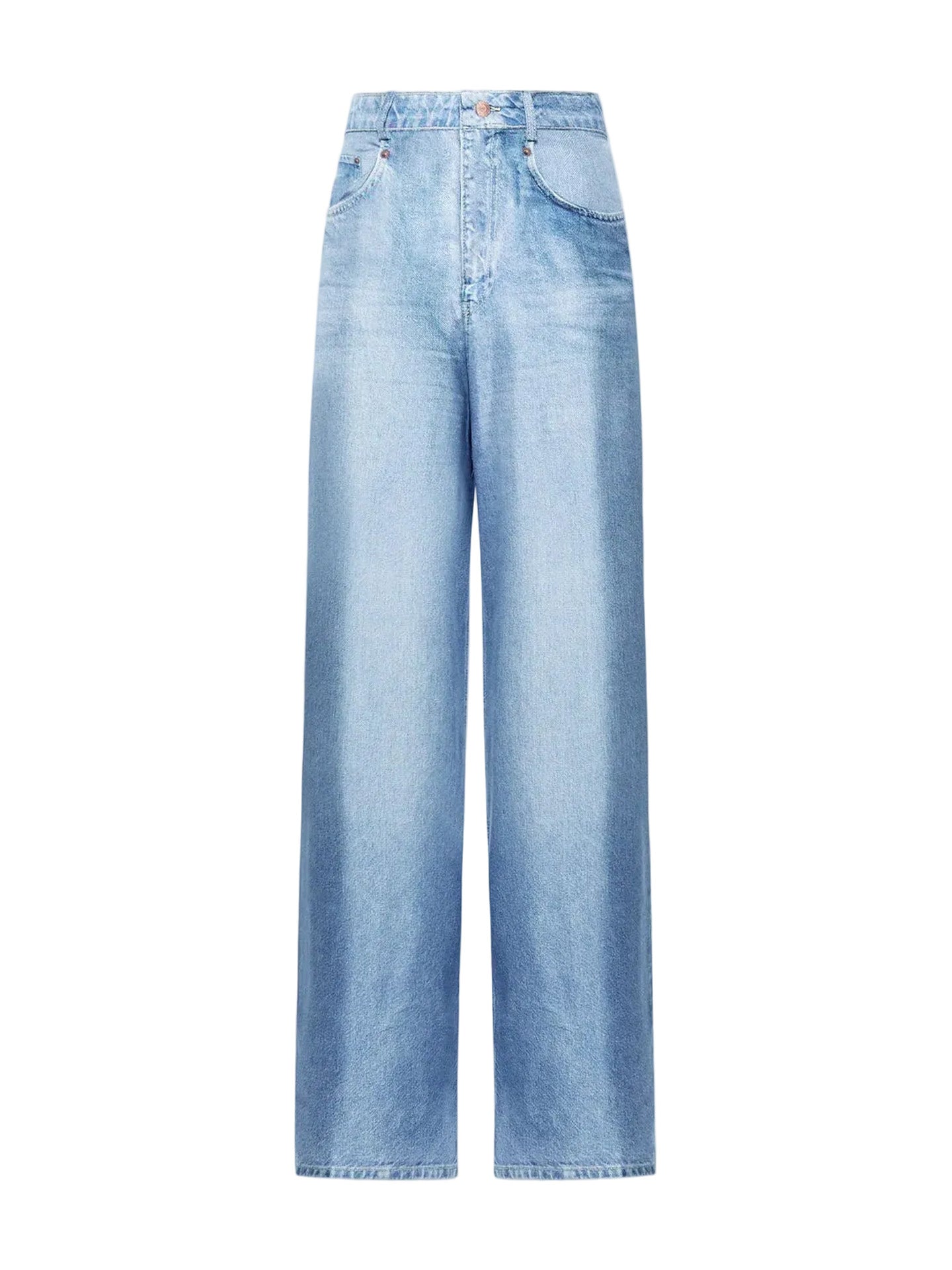 Aloe trousers silk, blue denim print