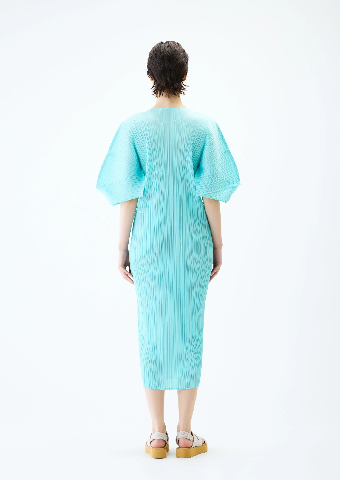Dolman sleeved dress, aqua