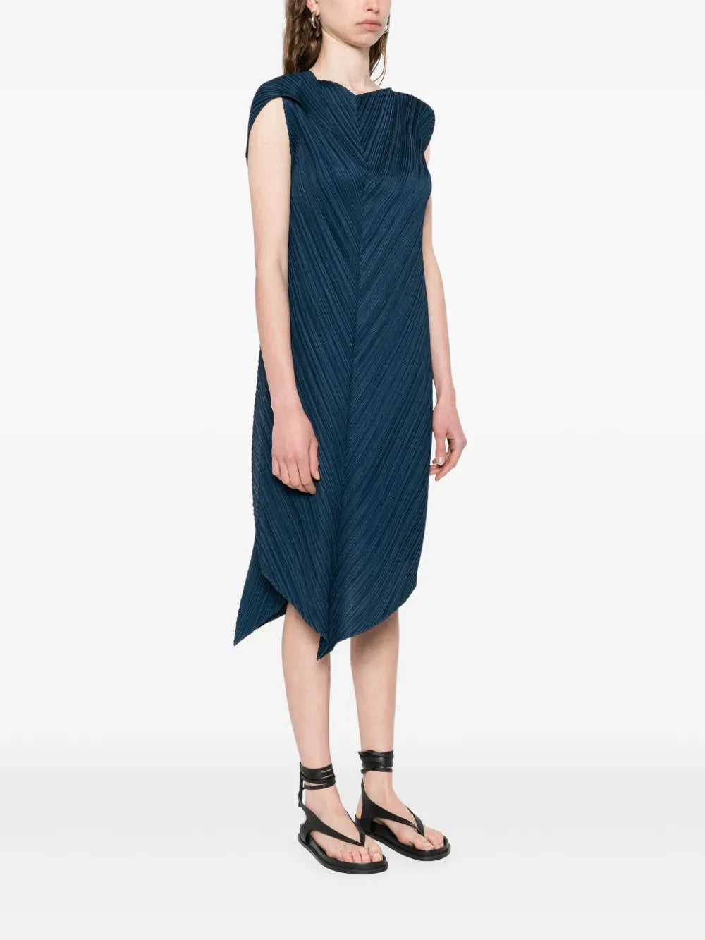 Flare dress, grayish navy