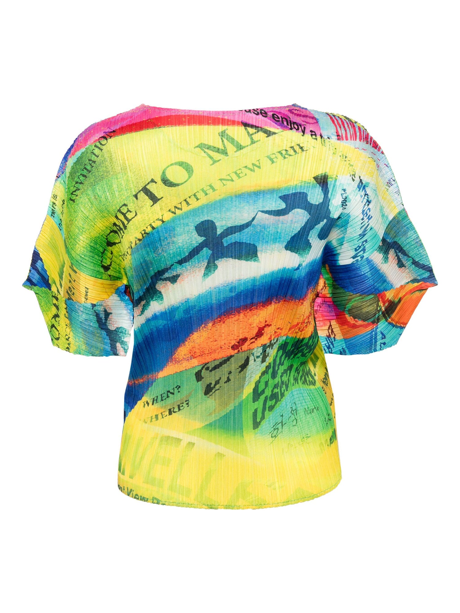 Pleated Short sleeve shirt, multicoloured