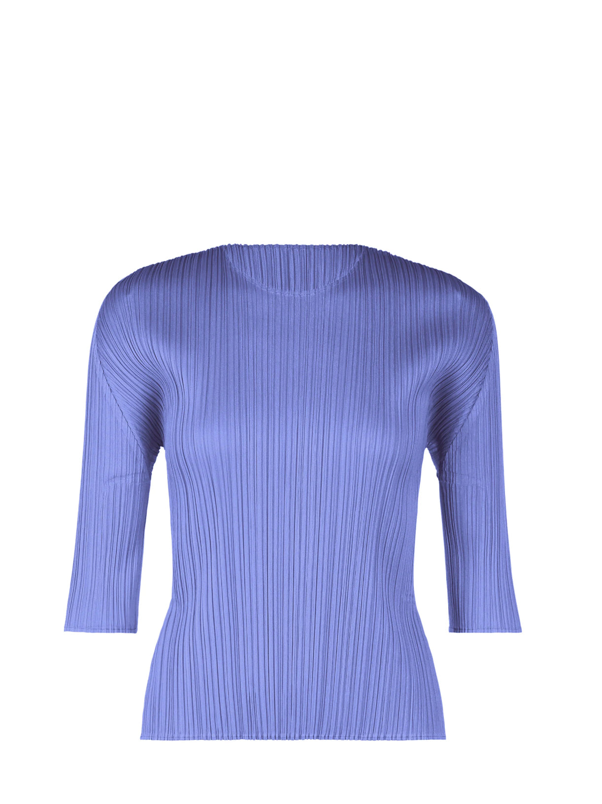 Short sleeve pleated top, steel blue