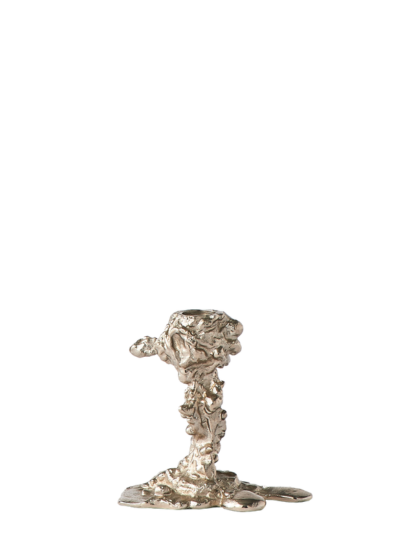 Drip S candle holder, silver