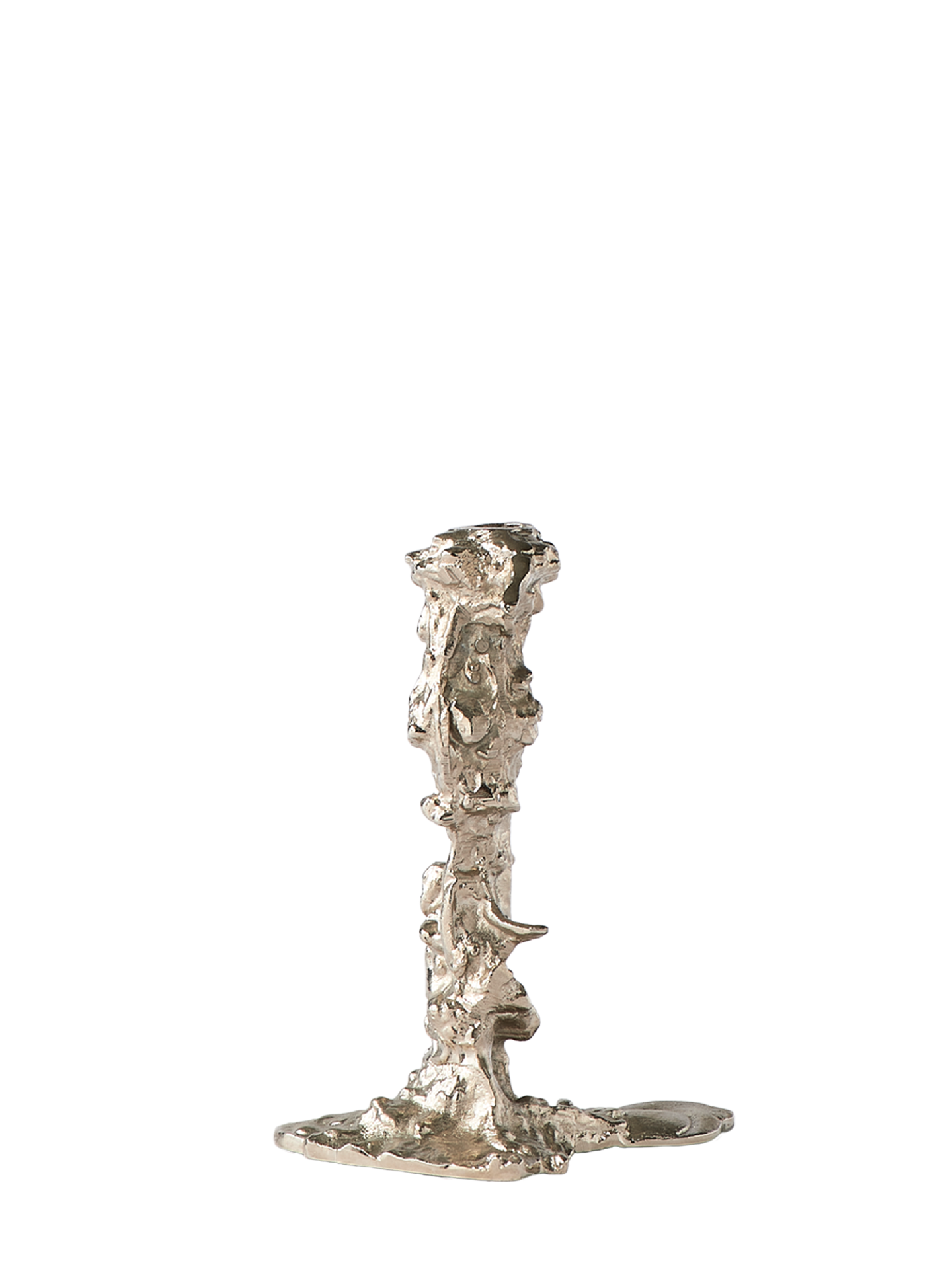 Drip candle holder, silver (L)