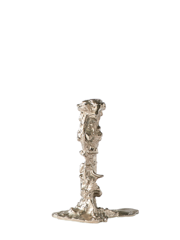 Drip L candle holder, silver
