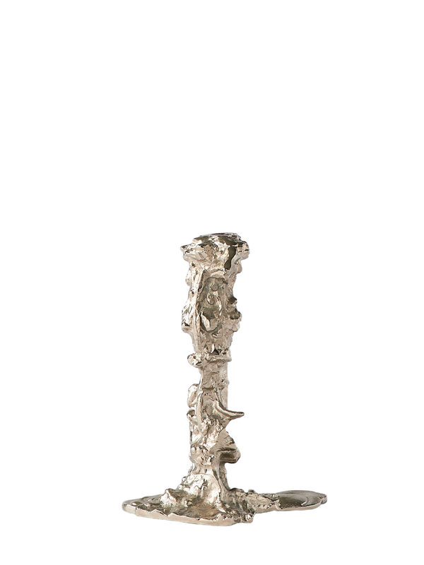 Drip L candle holder, silver