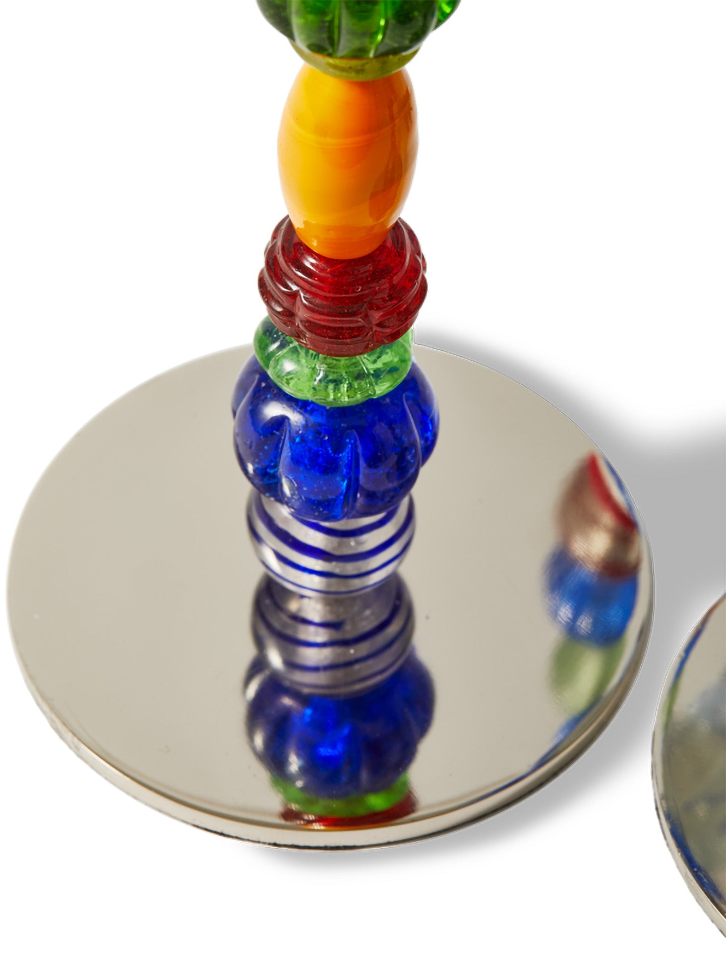 Beads candle holder, multicolour