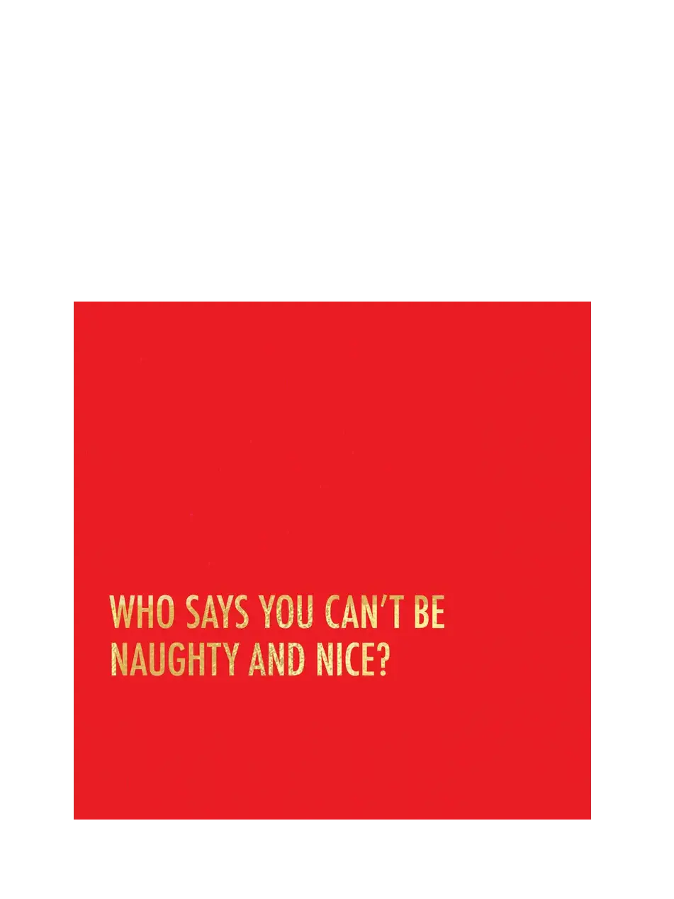 Naughty Nice Holiday Napkin, red/gold