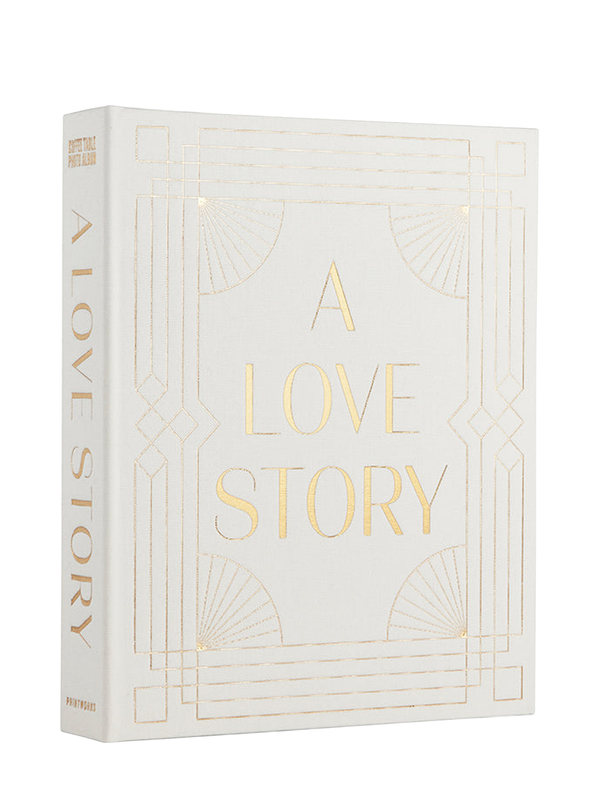 Wedding Photo Album A Love Story, white-gold