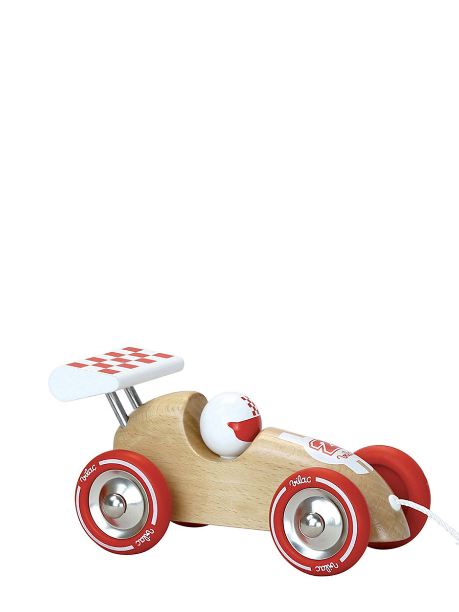 Natural pull along racing car