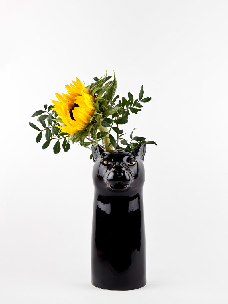 Black panther flower vase