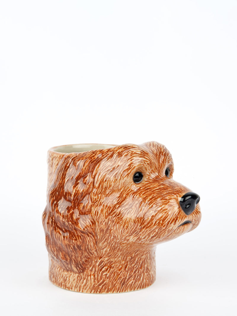 Cockapoo dog pencil pot, apricot beige