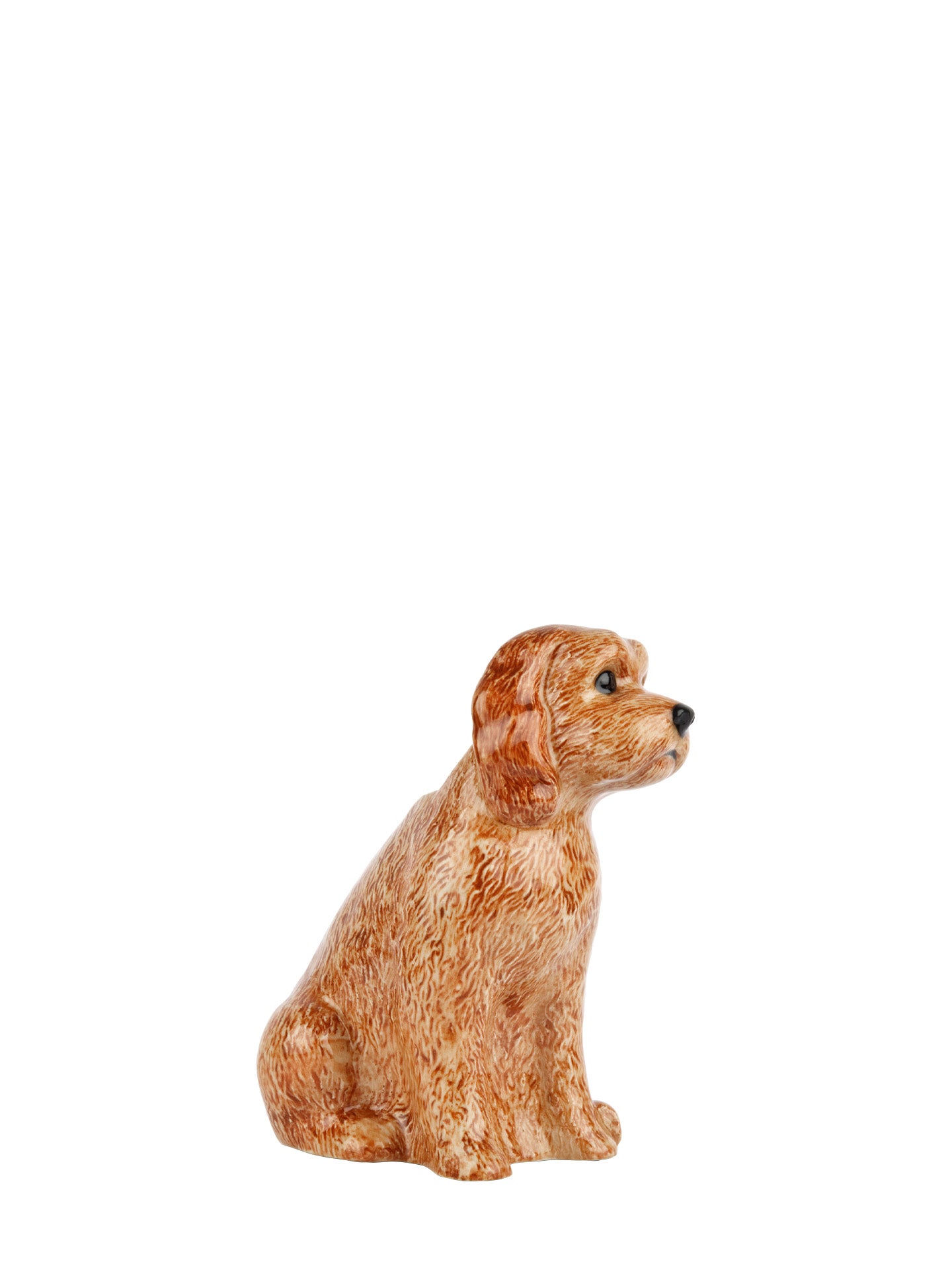 Cockapoo dog small flower vase, apricot beige