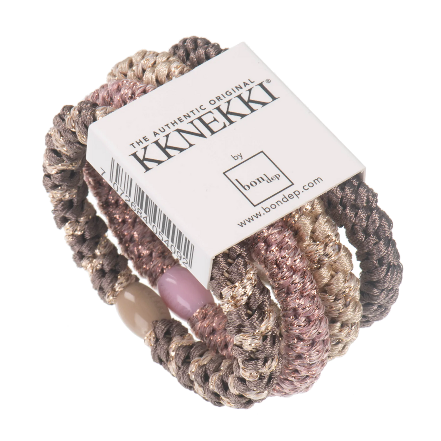KKNEKKI Bundle 10, set of 4 hair ties in gold, pink, brown