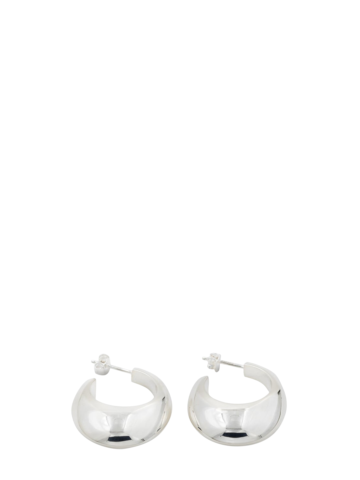 Drop hoops, silver plated