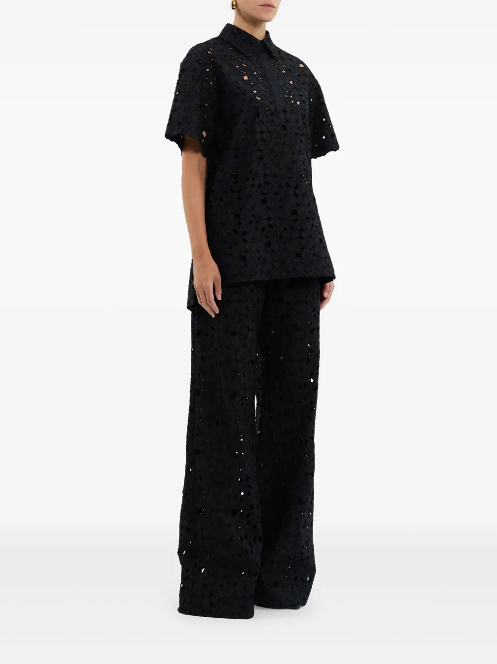 Kitsu lace shirt, black