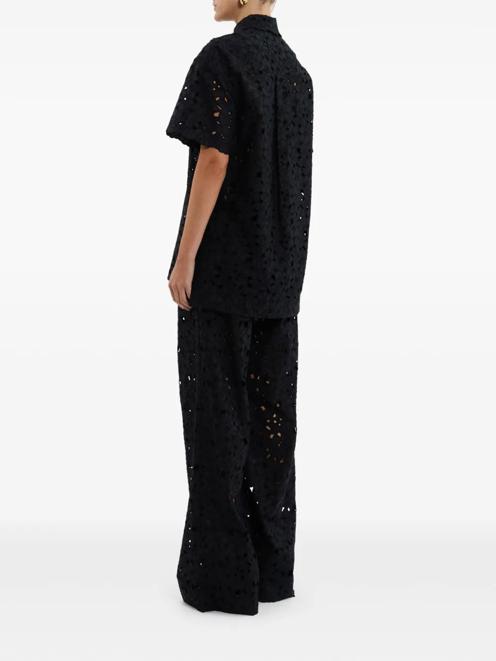 Kitsu lace shirt, black