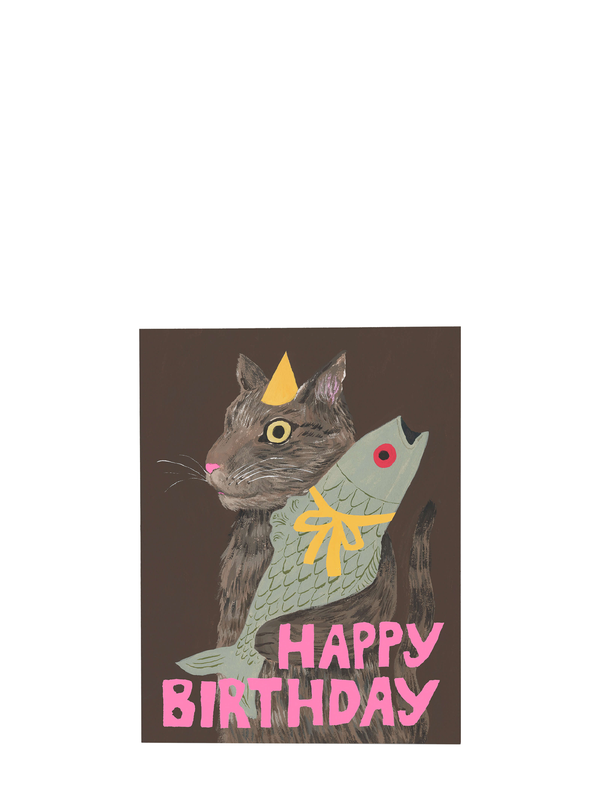 Cat's Delight fish, birthday card