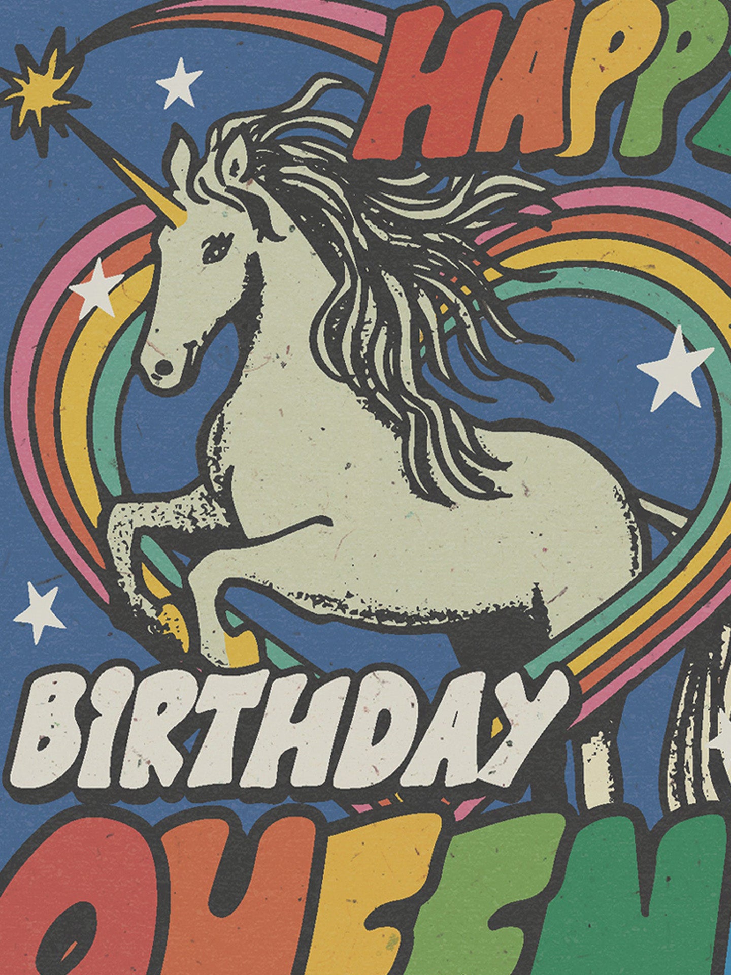 Unicorn queen birthday card