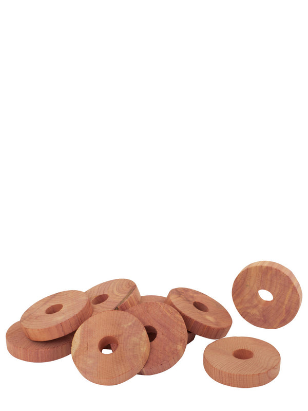 Red cedar clothing disks, set of 10