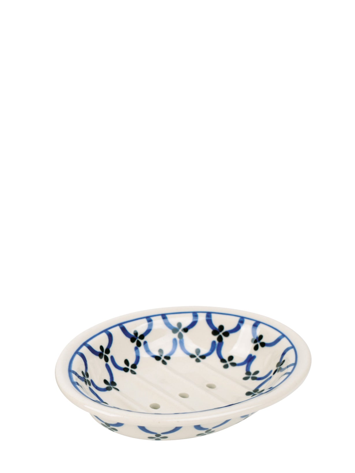 Ceramic soap dish, peacock pattern