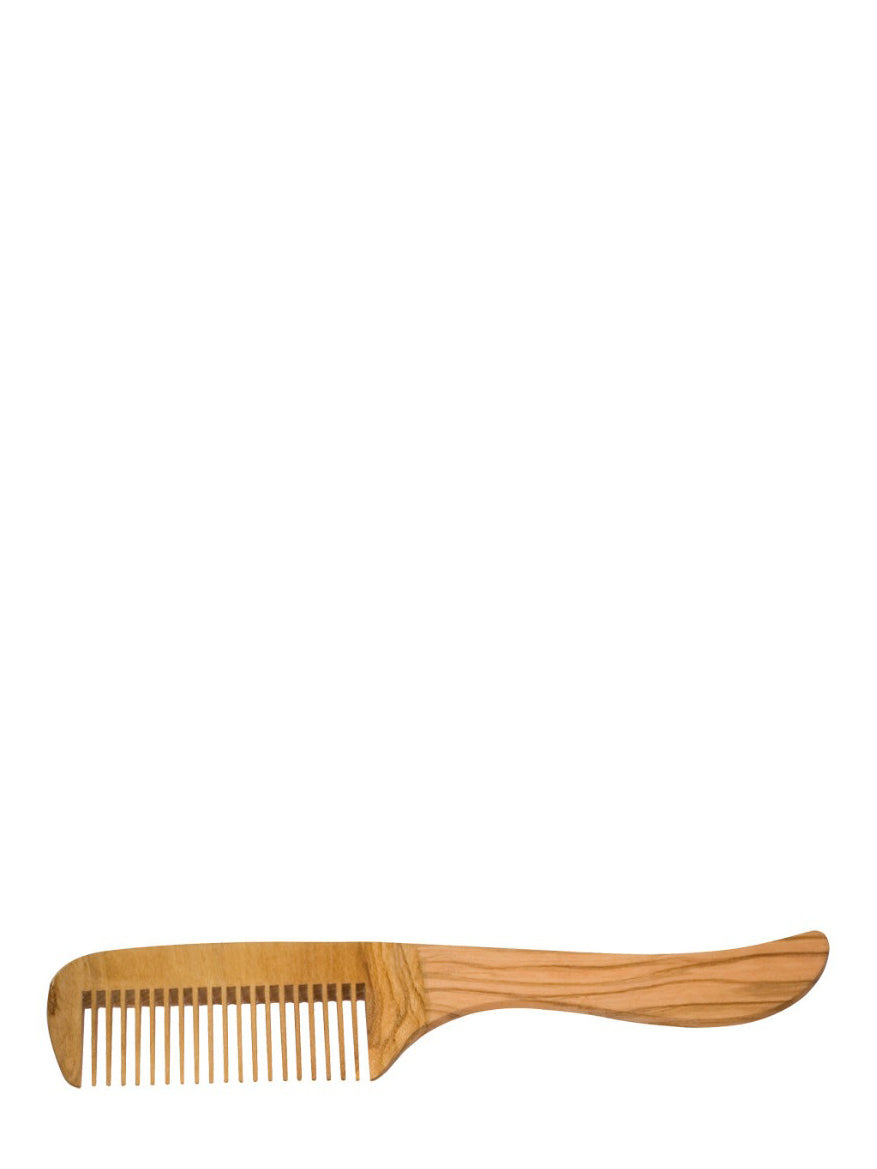 Comb with handle, olive wood