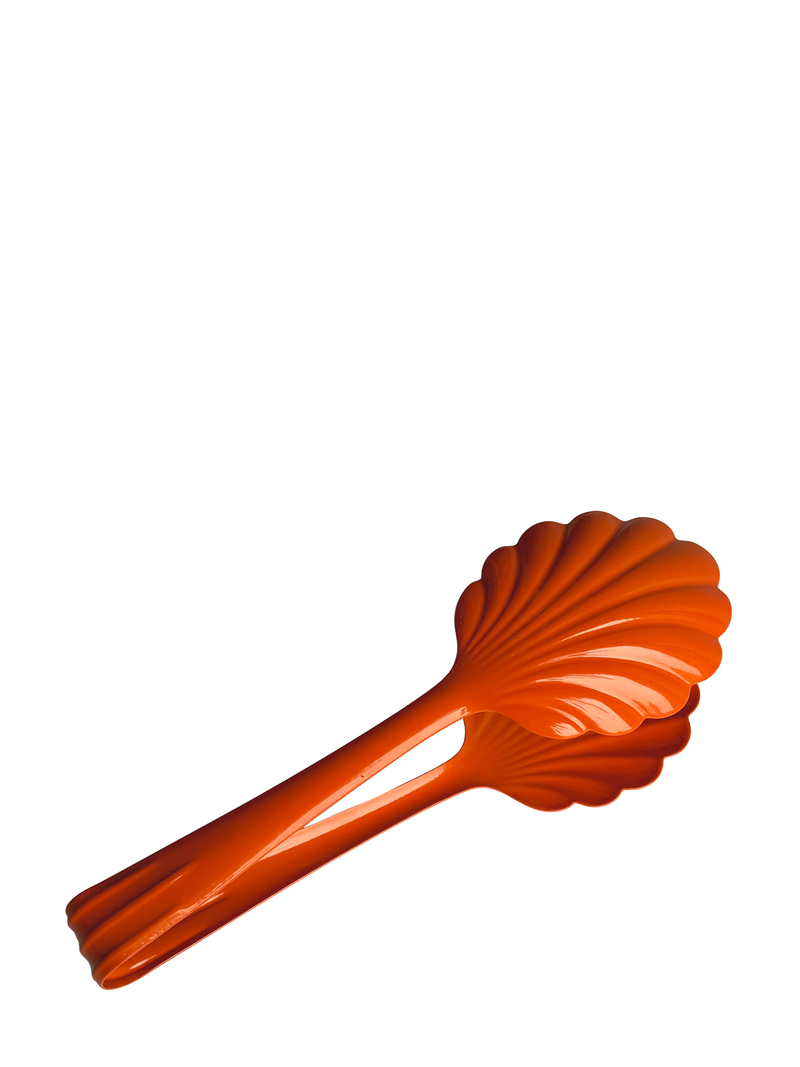 Shell-shaped salad tong, orange