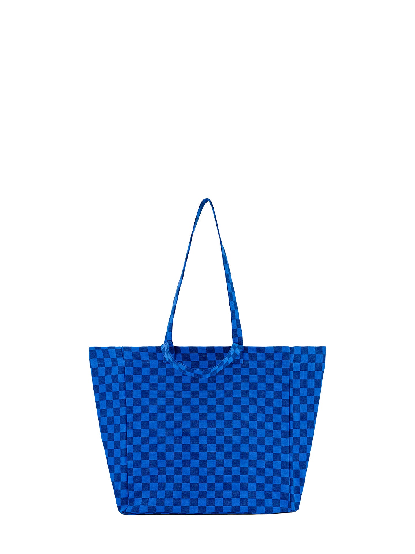Elisa cotton bag checks, navy blue/greek blue