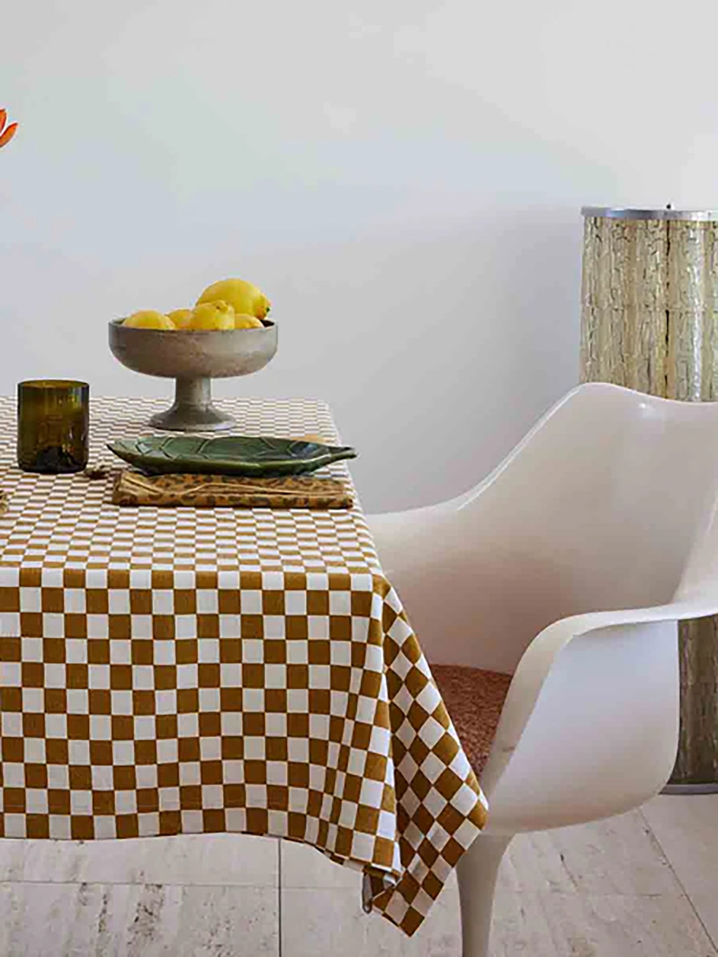 Tablecloth zoe checkerboard, caramel