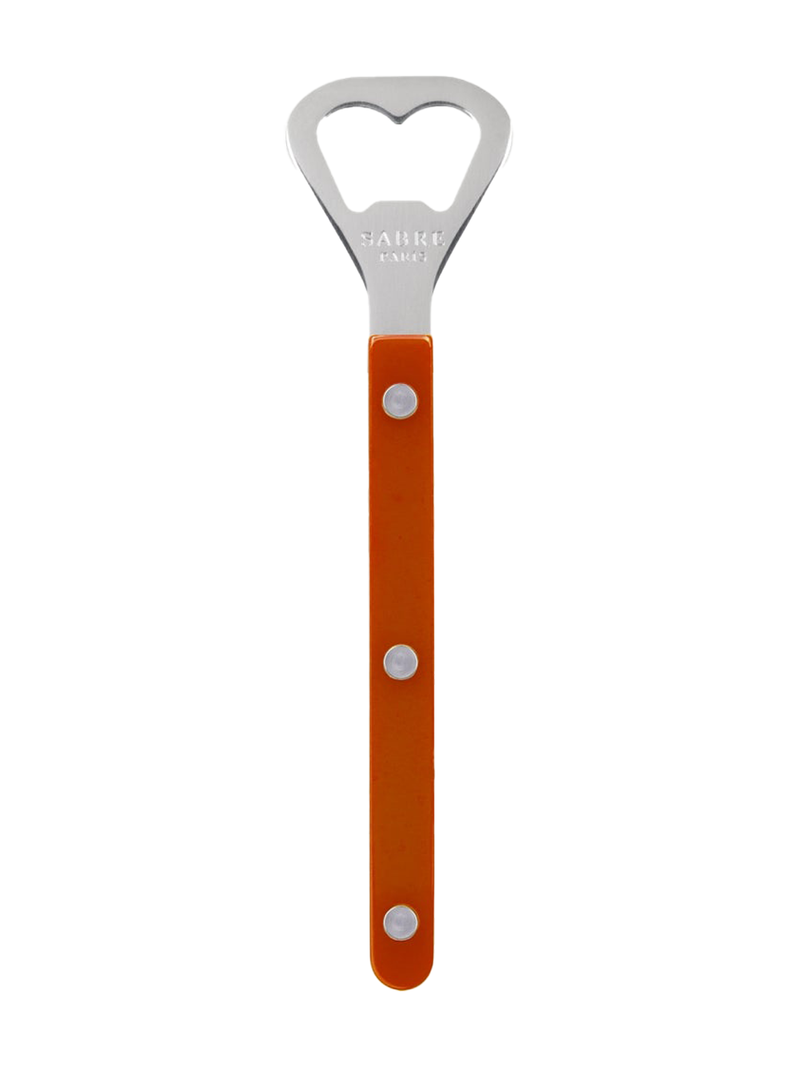 modern bottle opener in orange and stainless steel