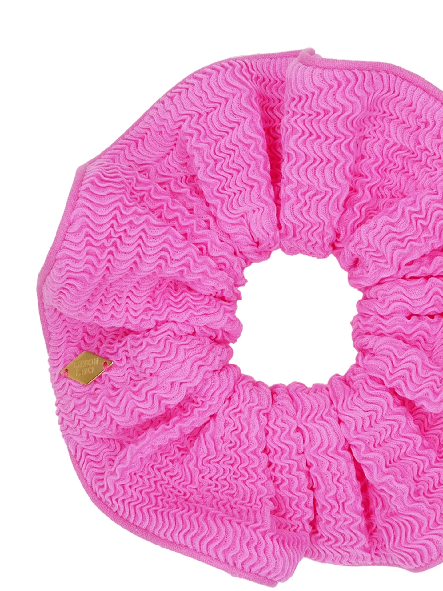 Pink textured waterproof scrunchie