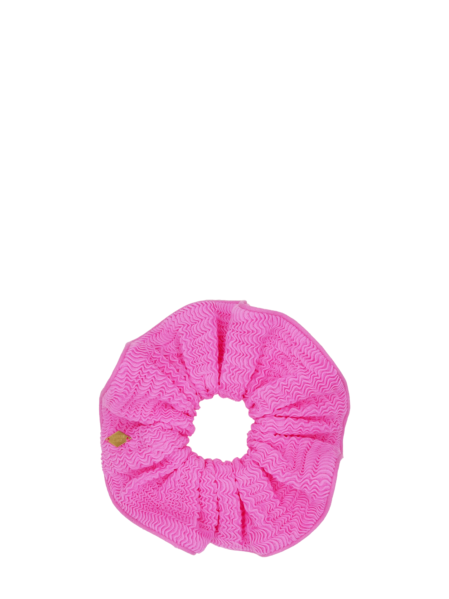 Pink textured waterproof scrunchie