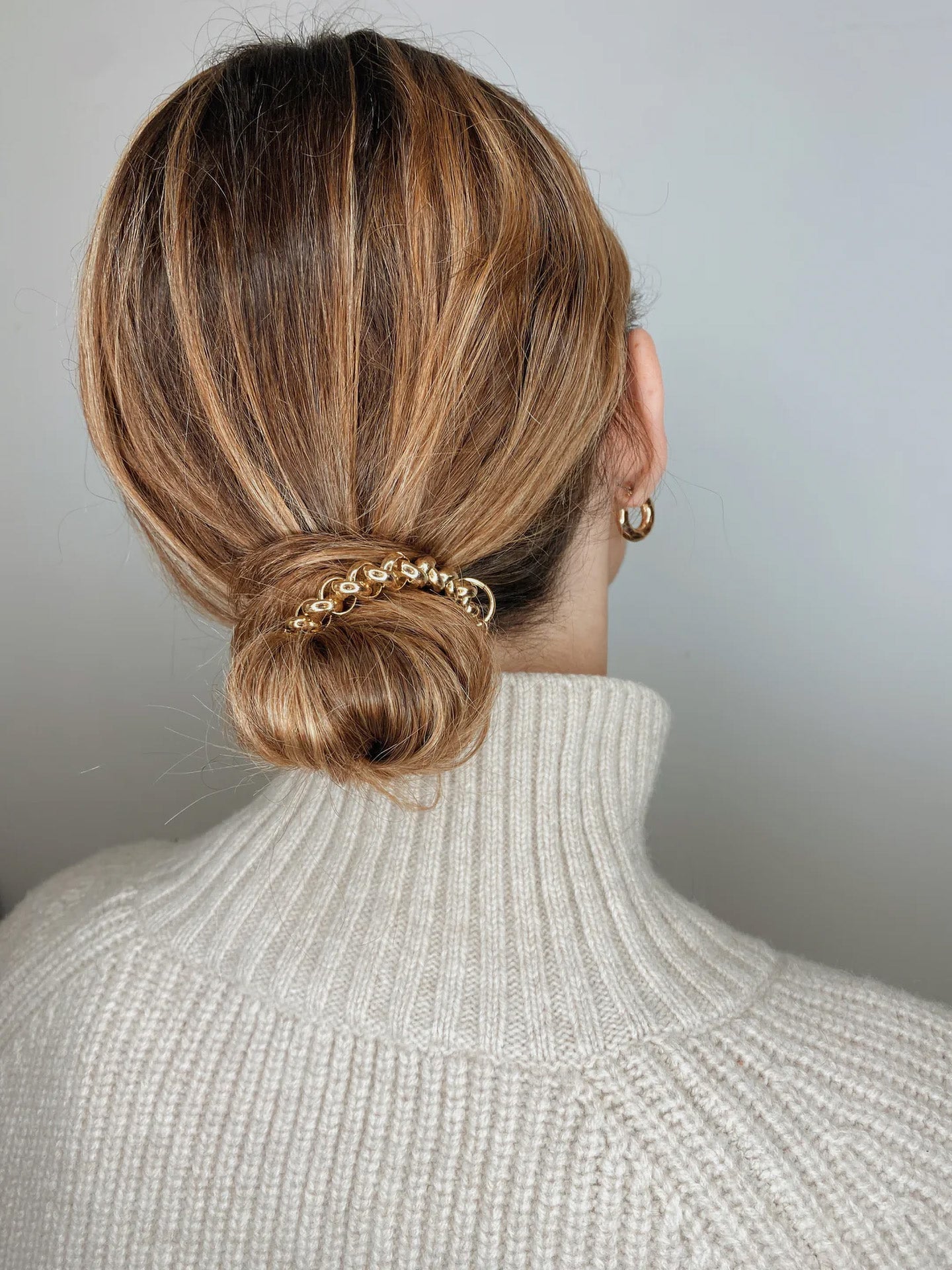 Bichou elastic chain hair tie bracelet, gold or silver