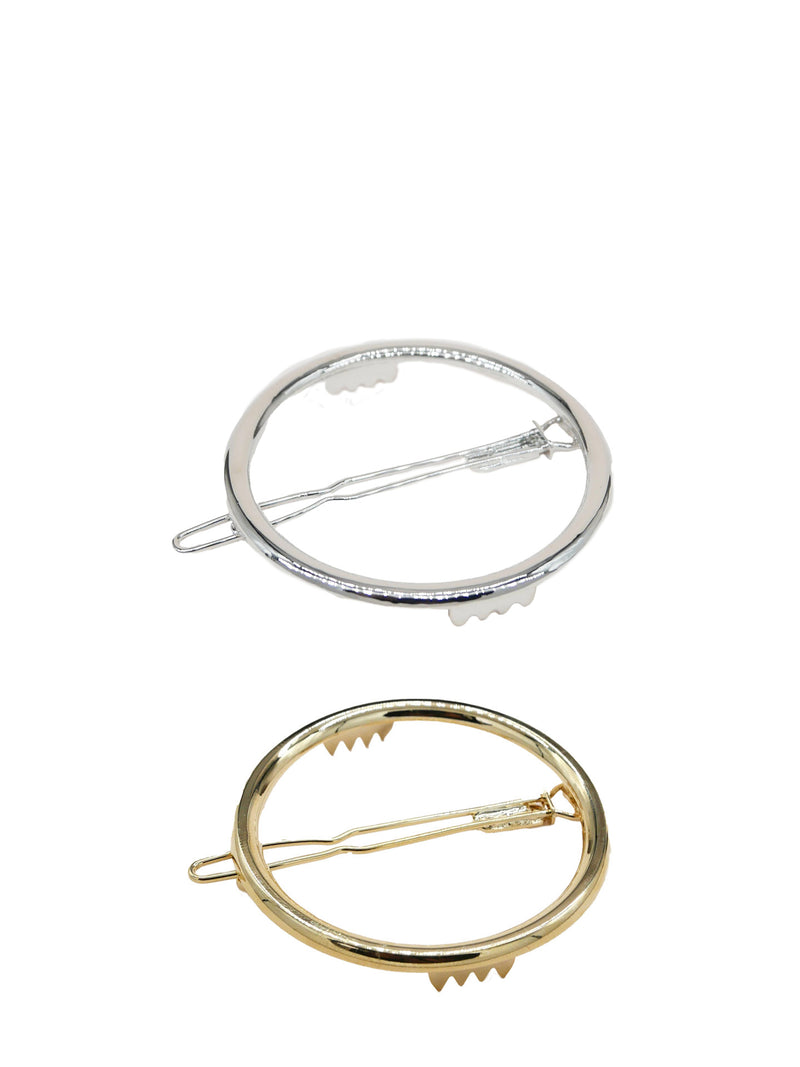 Alice round hair clip (5 cm), gold or silver