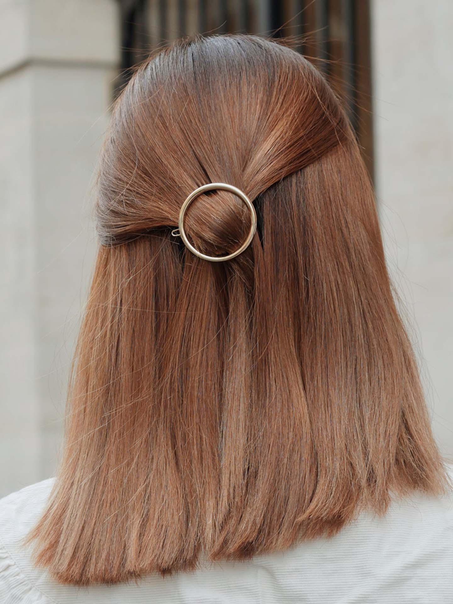 Alice round hair clip (5 cm), gold or silver