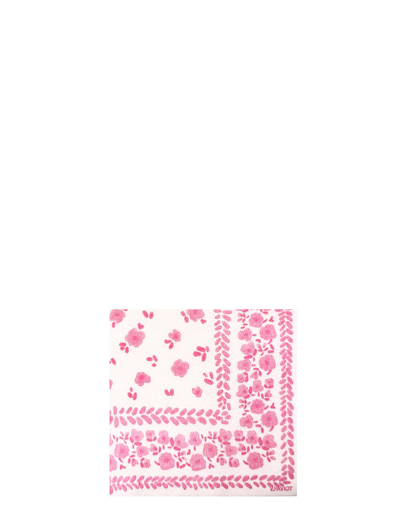 Floral bandana patterned napkin on a white background