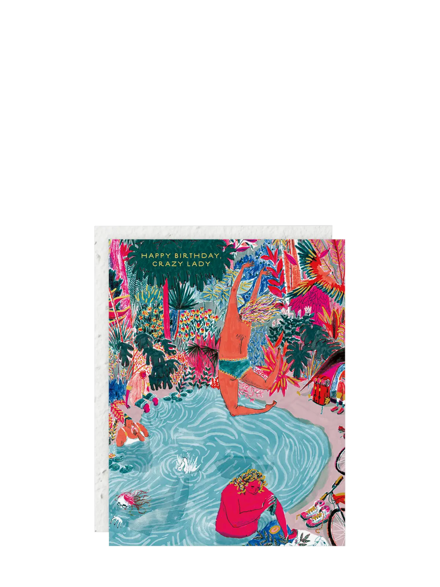 Crazy lady birthday card (plantable envelope)
