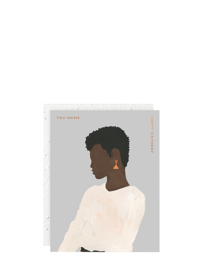 You shine silhouette birthday card (plantable envelope)