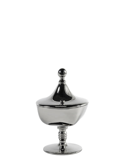 Josephine small treat jar with lid N°02, silver, by Kris Van Assche