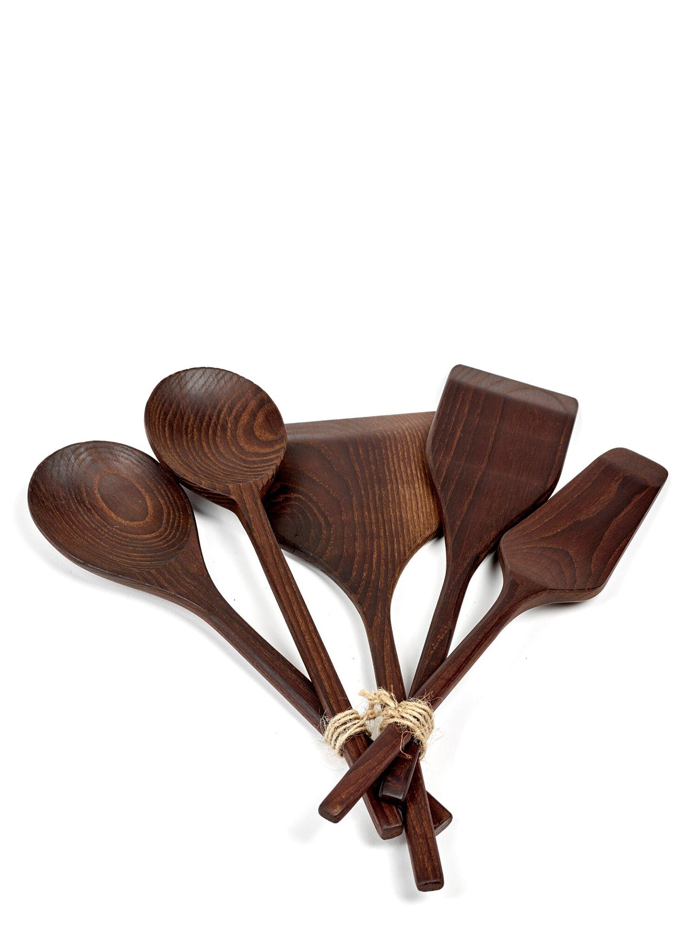 Pure dark wooden kitchen utensil, 5 different