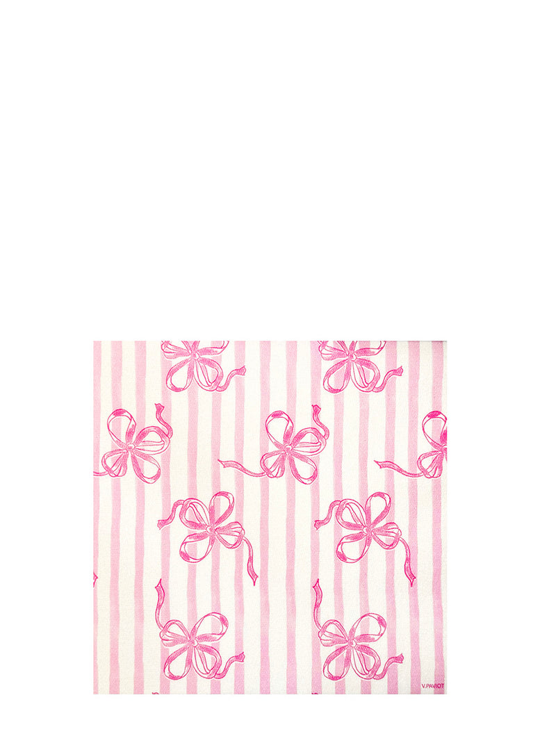 Ribbon dinner napkins, pink (40x40cm)