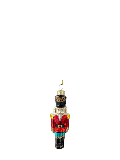 Nutcracker glass ornament, red-green (12 cm)