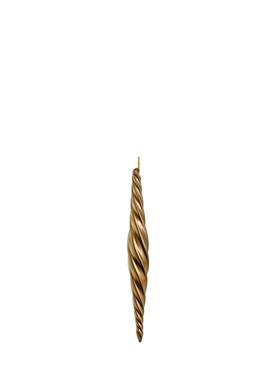 Spiral drop glass hanging ornament, matte gold (24 cm)