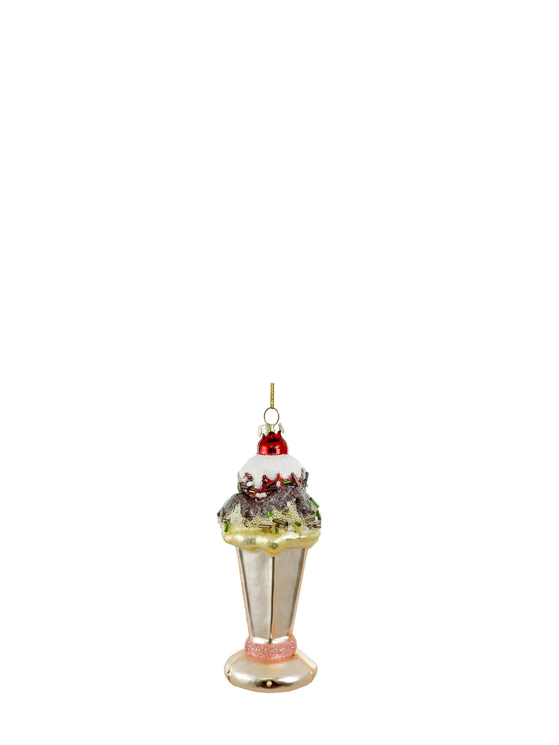 Sundae with cherry glass ornament (14 cm)
