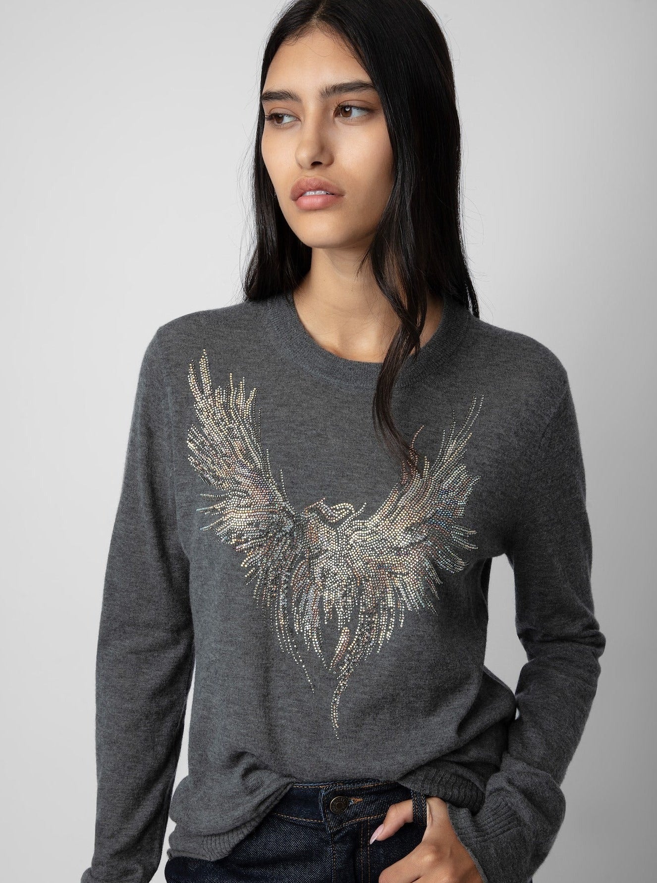 MISS EAGLE sweater, charcoal
